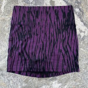 BCBGeneration Womens Stretch Animal Print Mini Skirt Dark Violet Size XS